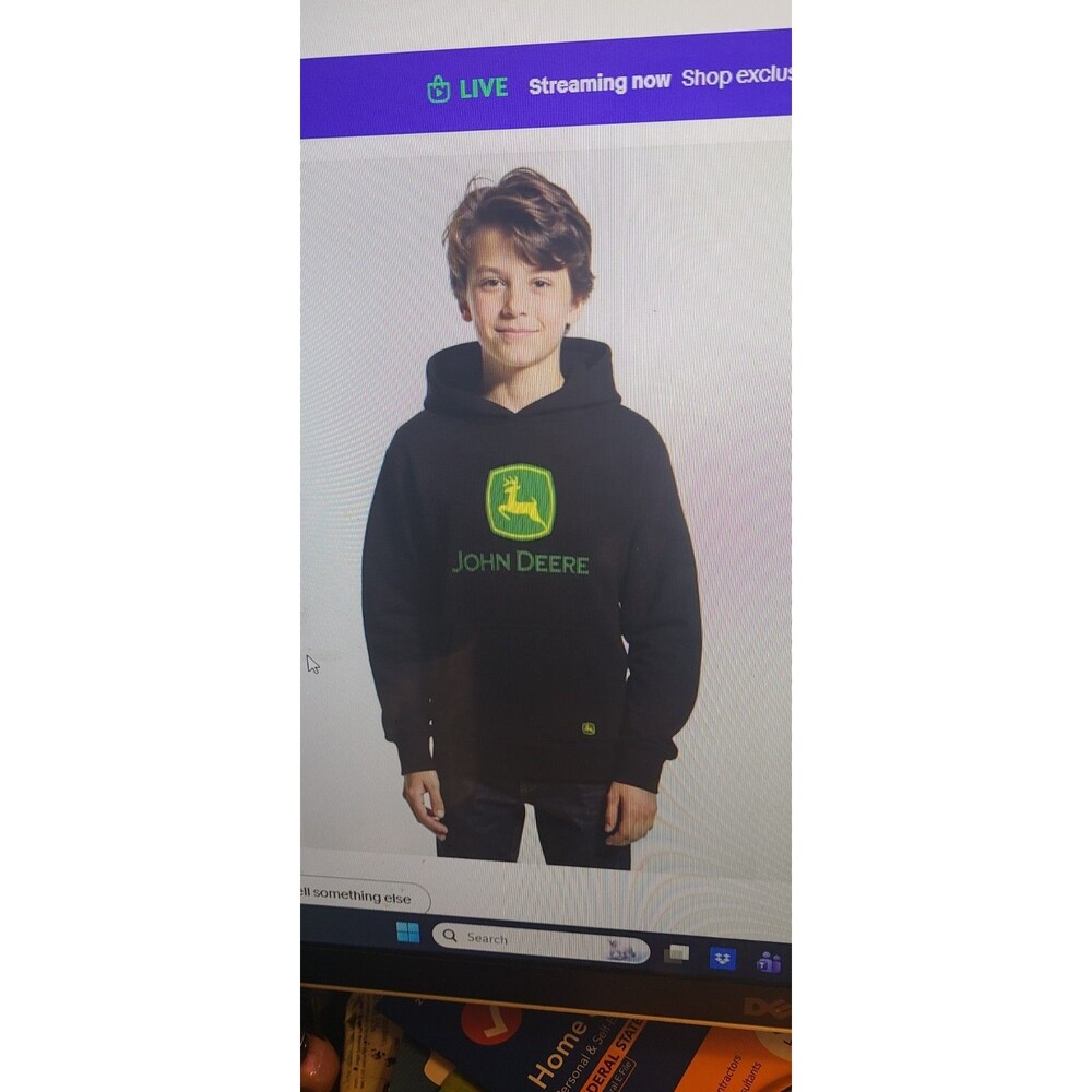 John Deere Boys Graphic Fleece Long Sleeve Hoodie Pullover Black M (8)
